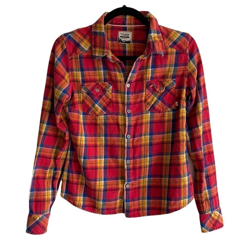 Aritzia Tna Plaid Flannel Button Down Shirt Classic Fit Small